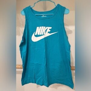 Nike Teal Blue Tank Top with White Logo